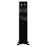 DYNAUDIO FOCUS 30 enceinte colonne connectée noir laqué, vue de face avec tweeter et deux haut-parleurs