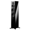DYNAUDIO FOCUS 30 enceinte colonne noir laqué, vue de trois quarts face finition brillante