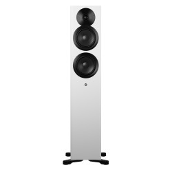 DYNAUDIO FOCUS 30 enceinte colonne connectée blanche, vue de face tweeter et deux haut-parleurs sans cache