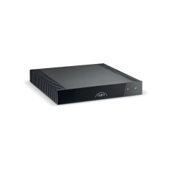NAIM CI-UNITI 102 amplificateur streamer HI-FI, vue trois quarts façade noire avec logo et dissipateurs latéraux