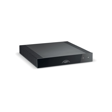 NAIM CI-UNITI 102 amplificateur streamer HI-FI, vue trois quarts façade noire avec logo et dissipateurs latéraux