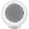 ELIPSON PLANET L PERFORMANCE enceinte bibliothèque HI-FI sphérique finition blanc mat, vue de face avec socle
