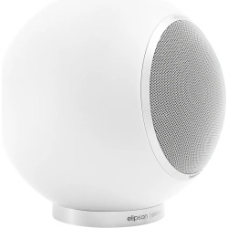 ELIPSON PLANET L PERFORMANCE enceinte sphérique blanc mat, vue de côté sur socle