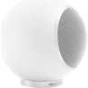 ELIPSON PLANET L PERFORMANCE enceinte sphérique blanc mat, vue de côté sur socle