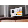 QUAD QUAD 33 préamplificateur HI-FI, mise en situation sur meuble bois entre enceintes colonnes