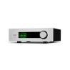 QUAD PLATINA INTEGRATED amplificateur intégré argent, vue trois quarts droite écran vert