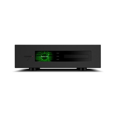 QUAD PLATINA CDT (FINITION : Noir) lecteur CD, vue de face afficheur vert logo circuit et tiroir disque
