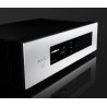 QUAD PLATINA CDT lecteur CD argent, vue trois quarts avec afficheur OLED en fonction