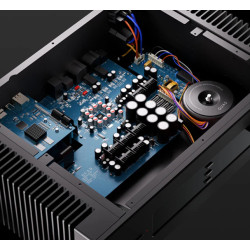 QUAD PLATINA STREAM (Noir) lecteur réseau, vue interne circuits et transformateur toroïdal