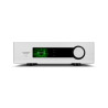 QUAD PLATINA STREAM lecteur réseau argent, vue de face écran OLED vert et molette de volume