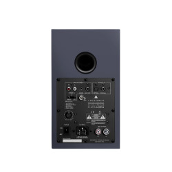 TRIANGLE LN01A enceinte active bleu, panneau arrière connectique RCA optique coaxial et évent bass-reflex