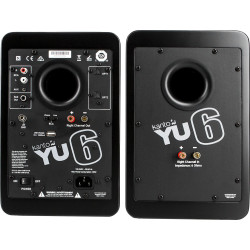 KANTO YU6 (la paire) Noir enceintes actives, panneau arrière connectique RCA AUX optique et bornes