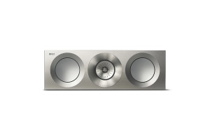 KEF REFERENCE 2 META enceinte centrale finition argent, vue de face avec deux haut-parleurs et tweeter Uni-Q