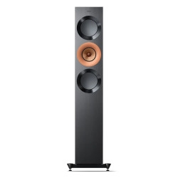 KEF REFERENCE 3 META enceinte colonne, vue de face finition noir cuivre avec driver Uni-Q et socle