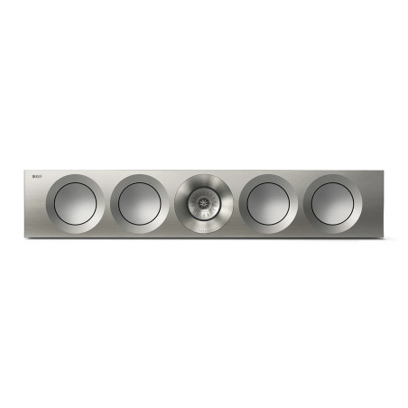 KEF Reference 4 Meta enceinte centrale finition argent, vue de face avec quatre haut-parleurs et tweeter Uni-Q