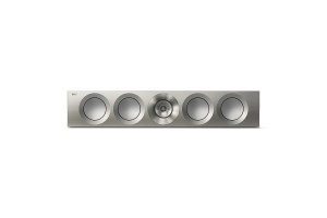 KEF Reference 4 Meta enceinte centrale finition argent, vue de face avec quatre haut-parleurs et tweeter Uni-Q