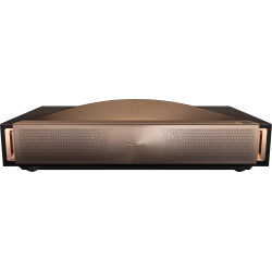 HISENSE L9Q vidéoprojecteur ultra courte focale, vue de face finition noire et cuivre grille acoustique