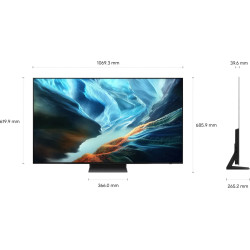SAMSUNG TQ48S92H TV OLED 48 pouces, schéma dimensions vue de face et profil 1069 x 619 mm