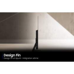 SAMSUNG TQ65S92H TV OLED 65 pouces, vue de profil design fin et épuré sur pied