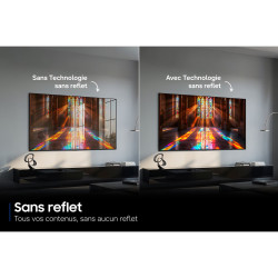 SAMSUNG TQ65S99H TV OLED 65 pouces, comparatif technologie sans reflet en salon
