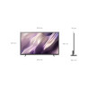 SAMSUNG TQ65S99H TV OLED 65 pouces, dimensions et vue de face et profil avec pieds