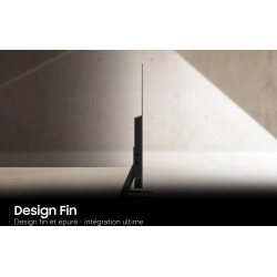 SAMSUNG TQ83S92H TV OLED 83 pouces, vue de profil design fin et épuré sur pied