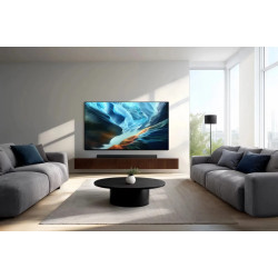 SAMSUNG TQ83S92H TV OLED 83 pouces, intégration salon contemporain mural avec barre de son