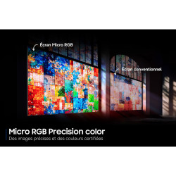 SAMSUNG TMR55R85H TV 55 pouces, comparaison écran Micro RGB et écran conventionnel couleurs certifiées