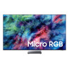 SAMSUNG TMR75R95H TV Micro RGB 75 pouces, vue de face écran et pied central métallique
