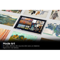 SAMSUNG The Frame 43" (43LS03H) Mode Art affichant une galerie d'œuvres en veille