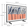 SAMSUNG The Frame 43" (43LS03H) schéma dimensions 969,5 x 591,9 mm, profondeur 24,9 mm