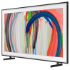 SAMSUNG The Frame 65" (65LS03H) TV QLED 4K sur pieds, vue de trois quarts gauche cadre noir