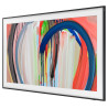SAMSUNG The Frame 65" (65LS03H) TV QLED 4K, vue de trois quarts cadre noir mode art activé