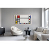 SAMSUNG The Frame Pro 85" (85LS03HW) écran affichant une œuvre de Mondrian dans un salon contemporain