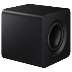 SAMSUNG HW-Q930H caisson de basses sans fil, vue trois quarts avec haut-parleur frontal