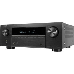 DENON AVC-X3900H amplificateur AV, vue de trois quarts droit façade noire et façade brossée
