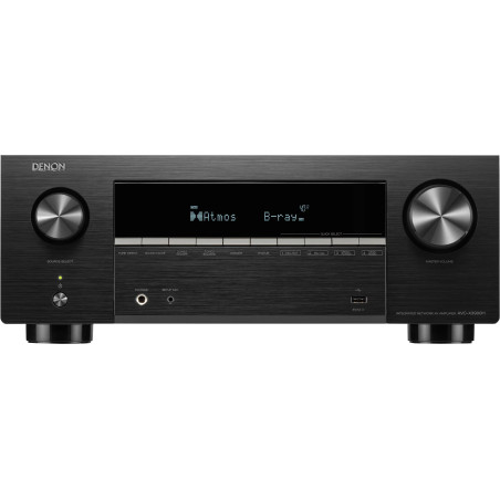 DENON AVC-X3900H amplificateur audio-vidéo home cinéma, vue de face finition noire avec écran et molettes