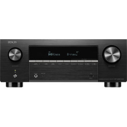 DENON AVR-X2900H amplificateur home cinéma 7.2, vue de face noir avec afficheur Dolby Atmos et molettes