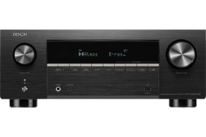 DENON AVR-X2900H amplificateur home cinéma 7.2, vue de face noir avec afficheur Dolby Atmos et molettes