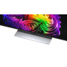 LG OLED48G6 TV OLED, détail du pied central métallique brossé avec logo LG OLED