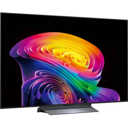 LG OLED55C6 TV OLED 55 pouces, vue de trois quarts gauche écran allumé sur pied
