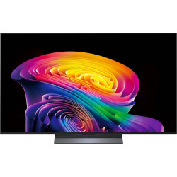 LG OLED55C6 TV OLED 55 pouces, vue de face écran allumé sur pied métallique
