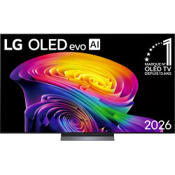 LG OLED77C6 TV OLED 77 pouces evo AI, écran 4K affichage coloré vue de face sur pied