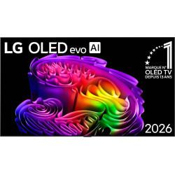 LG OLED77G6 TV OLED 77 pouces evo AI, vue de face écran allumé visuel coloré marque n°1 OLED