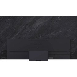 LG OLED83C6 TV OLED, vue arrière finition marbrée noire avec cache connectique central