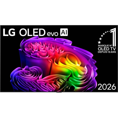 LG OLED83G6 TV OLED evo AI 83 pouces, vue de face avec logo marque N°1 OLED depuis 13 ans 2026