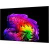 LG OLED97G6 TV OLED 97 pouces, vue de trois quarts gauche avec écran allumé motif coloré