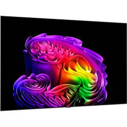 LG OLED97G6 TV OLED 97 pouces, vue de trois quarts droit affichage artistique multicolore