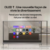 LG OLED77T4 TV OLED 77 pouces, interface webOS et applications de streaming sur écran transparent