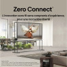 LG OLED77T4 TV OLED 77 pouces avec boîtier Zero Connect sans fil dans salon contemporain